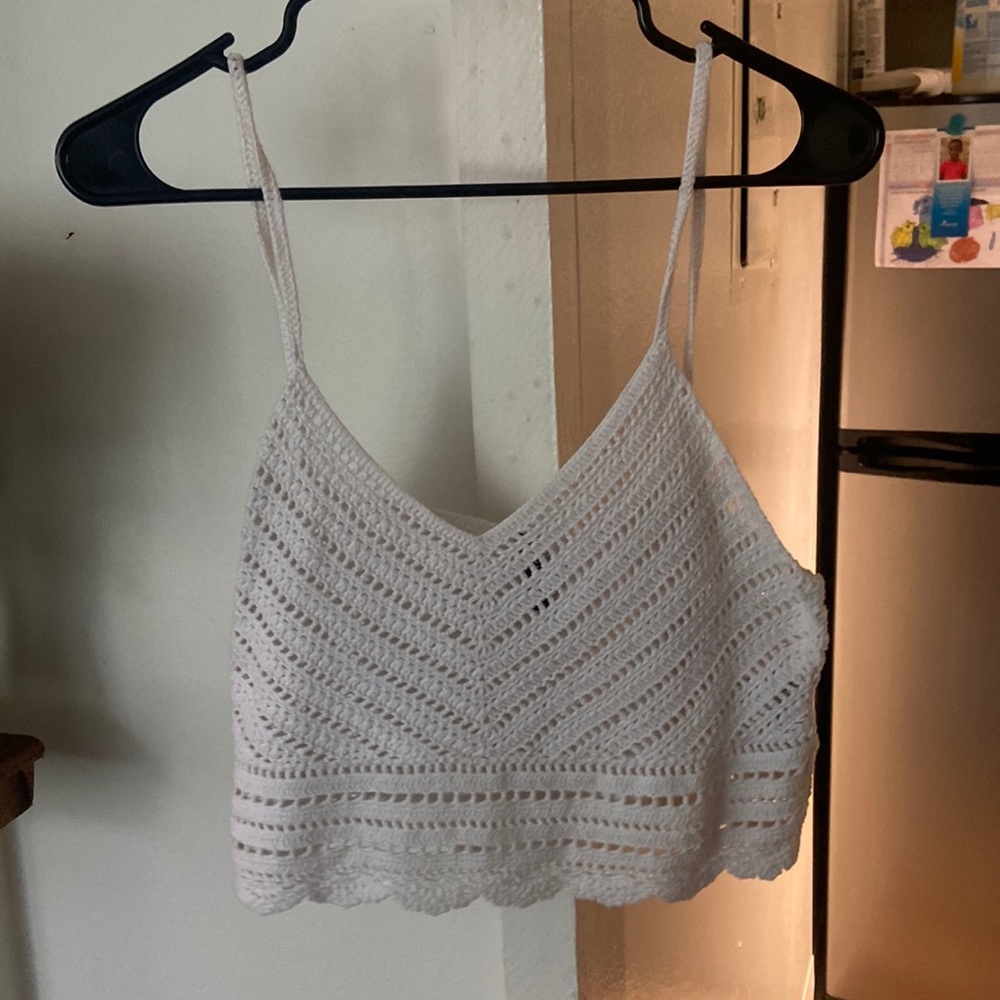 H&M White Crochet Top